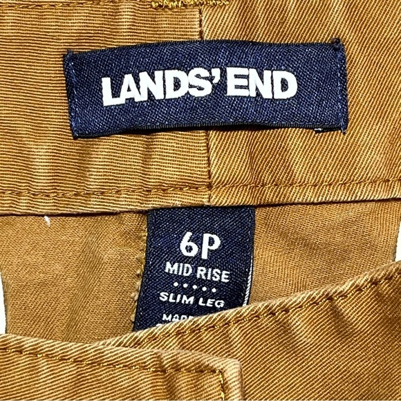 Lands' End Slim Leg Mid Rise Crop Pants Womens Size 6P Brown Canvas - Picture 5 of 13